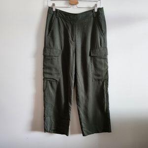 MICHAEL Michael Kors I 4 Cropped Wide Leg Cargo Pants I Khaki Green